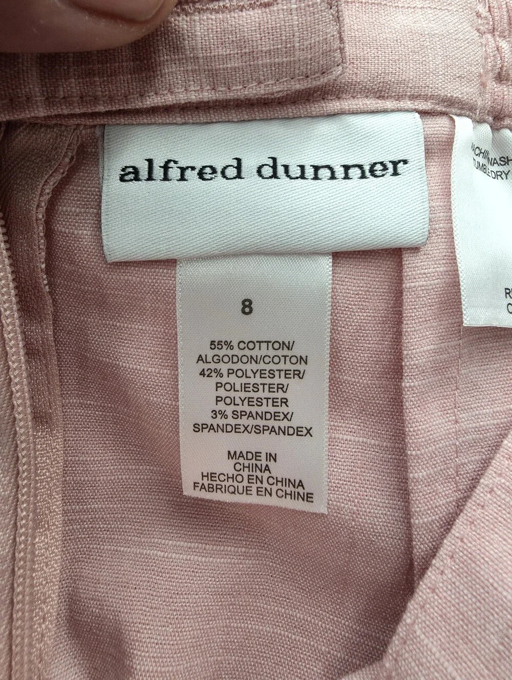 NWT Alfred Dunner 8 Pink Tearose Stretch Midi Pencil Skirt Primrose Garden Cotto